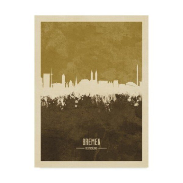 Michael Tompsett 'Bremen Germany Skyline Brown' Canvas Art, 35x47, Trademark Fine Art, Mfr#: MT02461-C3547GG